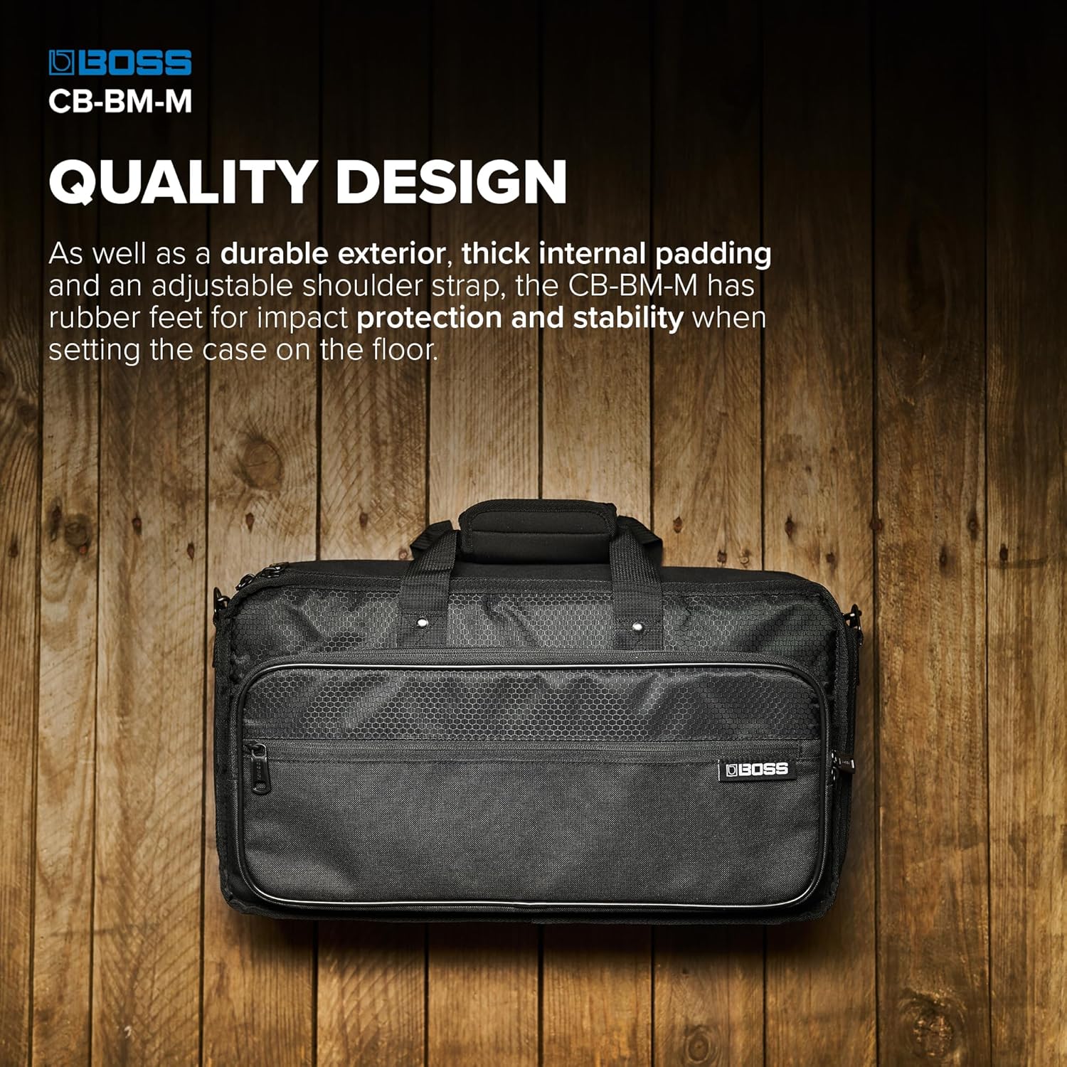 BOSS CB-BM-M | Multi-Effects Case | Compatible GT-1000, GX-100, ME-90, & ME-90B | Lightweight & Durable | Thick Internal Padding | Adjustable Shoulder Strap | Versatile Accessory Pockets