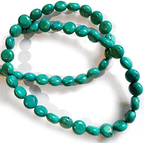 13 inch natural beads strand of 8.25-8.5mm smooth coin turquoise gemstone beads for DIY jewelry - necklace, bracelet, earring, ring.