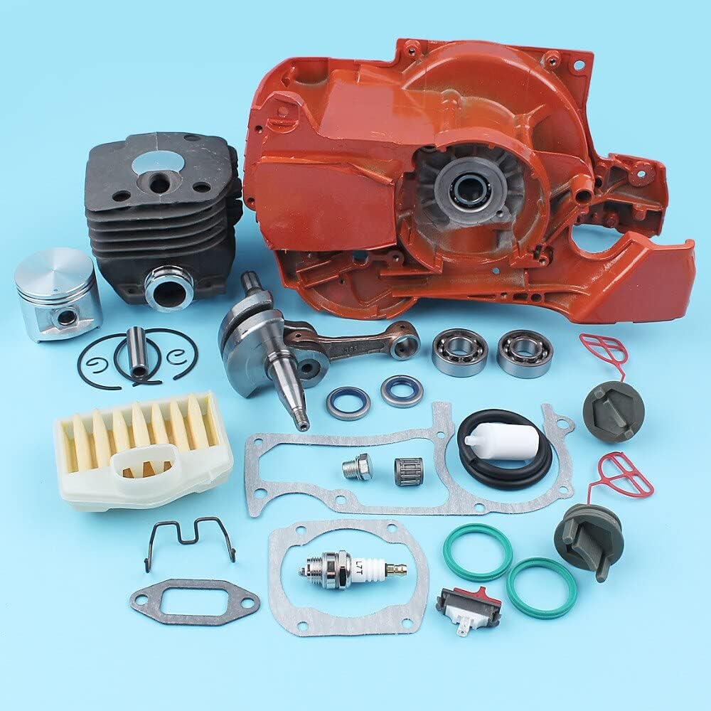 Fricgore Spare Parts for 50mm Cylinder Piston Crankcase Crankshaft Bearing Ajr Flilter for Husquarna 362 365 371 372 Chainsaw Oil Fueil Cap Flilter Gasket