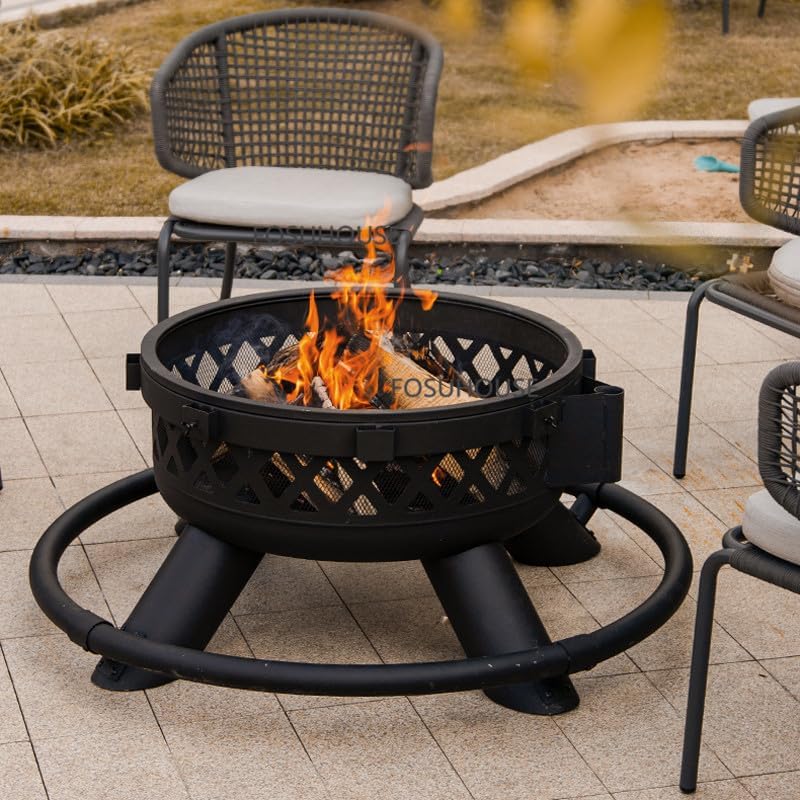 Outdoor Fireplaces Iron Frame Fire Pits for Courtyard Outdoor Heaters Bonfire Oven Home Terrace Bake Stove Garden Supplies Fire Pits