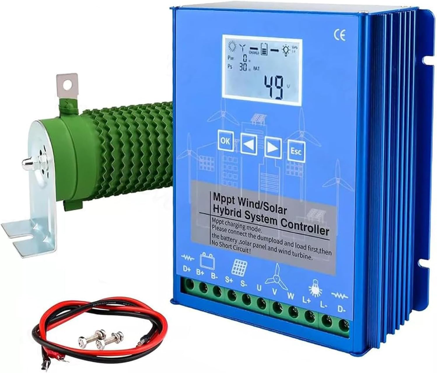 1000W Wind and Solar Hybrid Charge Controller, Wind and Solar Complementary Regulator, Mppt Boost Charging, Wind Turbine Solar Panel,12V/24V/48V 24/48V