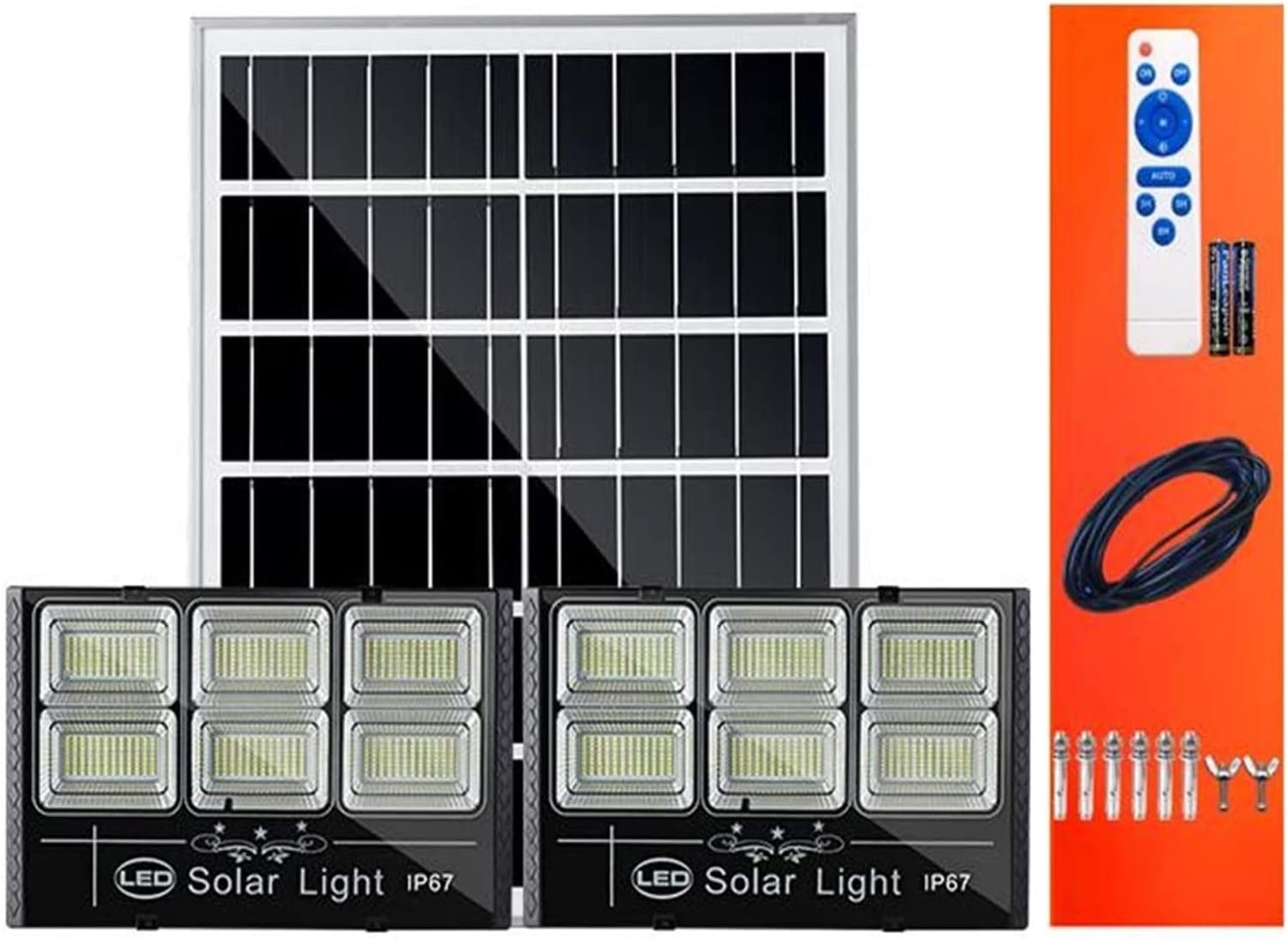 Courtyard Light, 3000W Solar Flood Light, Outdoor, High Power Solar Wall Lamp, Indoor, Ultra Bright Waterproof Home Lighting, Solar Security Light [Energy Class A+++]