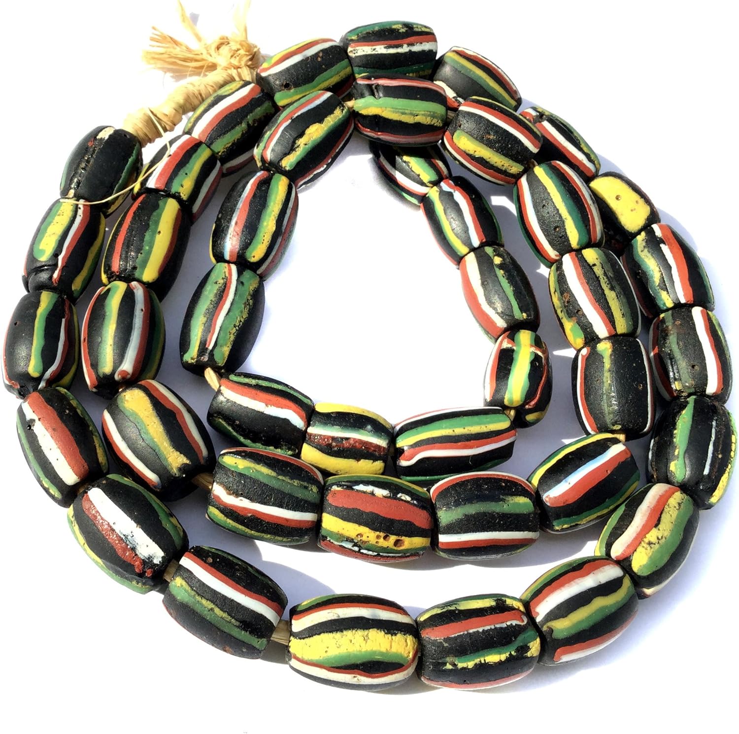 Strand of Venetian Antique Wound Brick Glass Trade Beads
