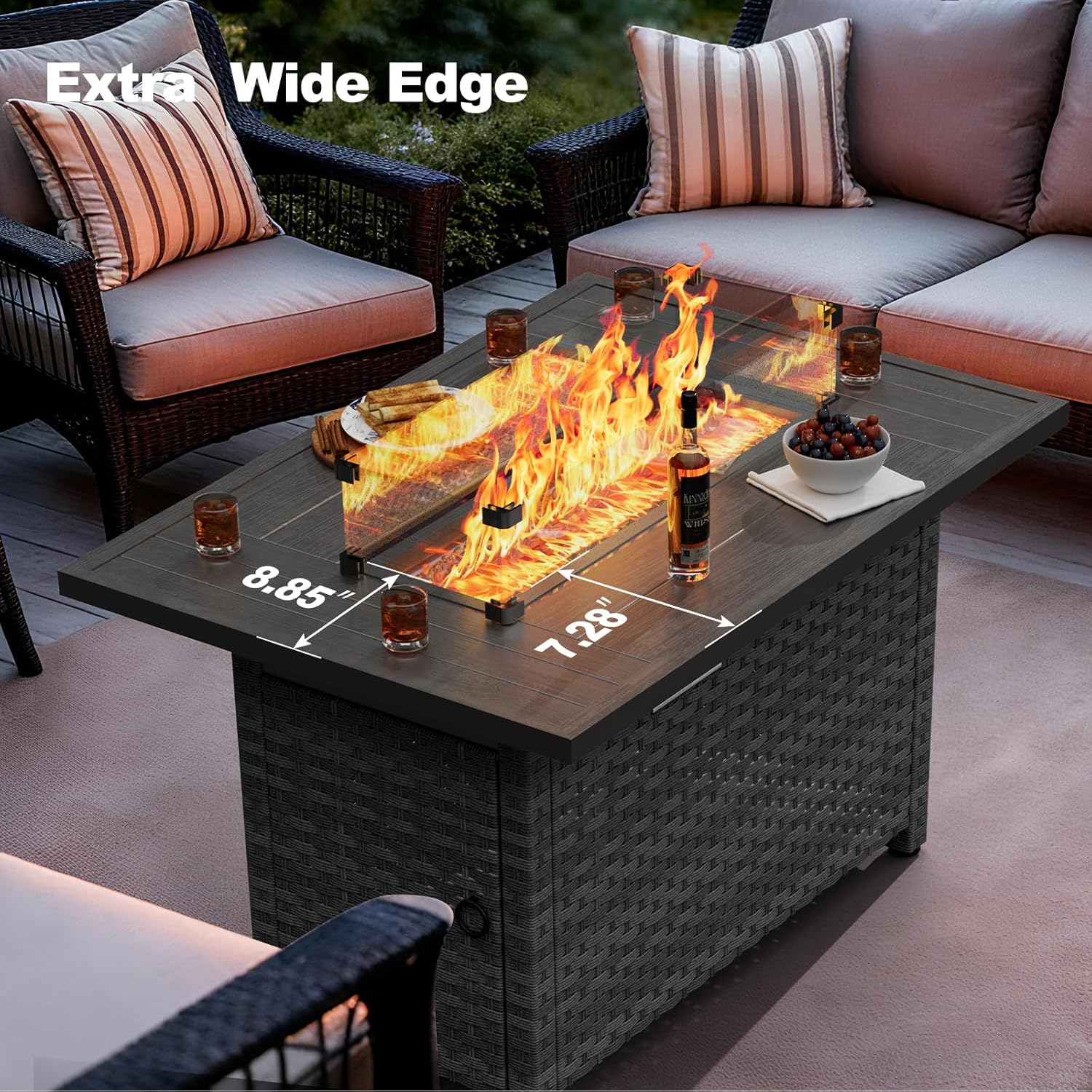 Propane Fire Pit Table Outdoor, 44