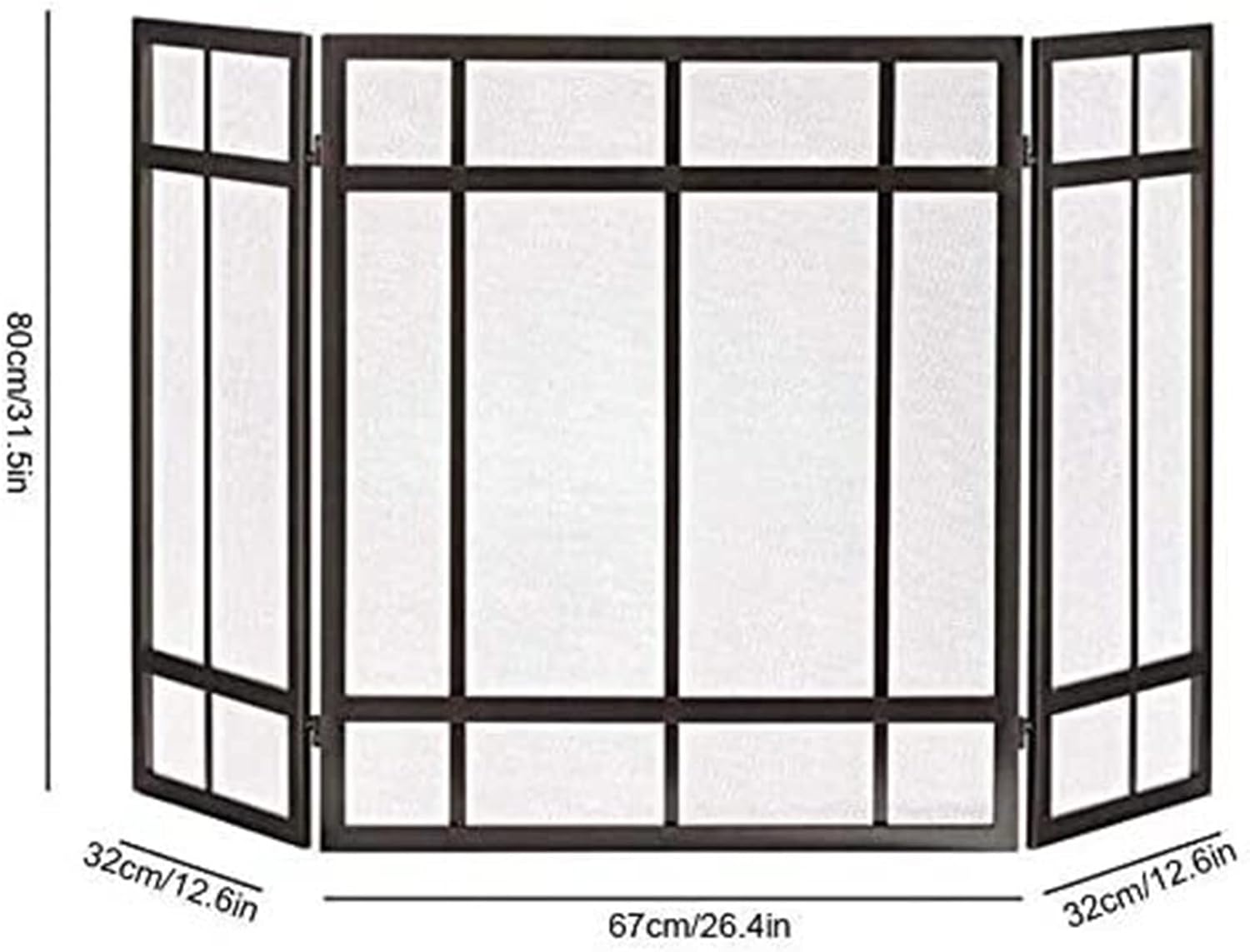 Fireguard Decorative Fireguard Spark Protection Classic Style Iron Fire Screen Extra Large Previous Vintage Firewall 3 Panels Forged M