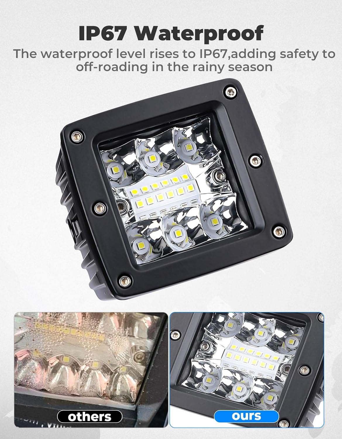 KEMIMOTO UTV Metal Front Grill Light Compatible with 2019-2023 Polaris RZR XP/XP4 1000/1000 S/Turbo/Turbo S, Red Mesh Grille with Waterproof LED Light Bar Accessories Replace 5455433-070