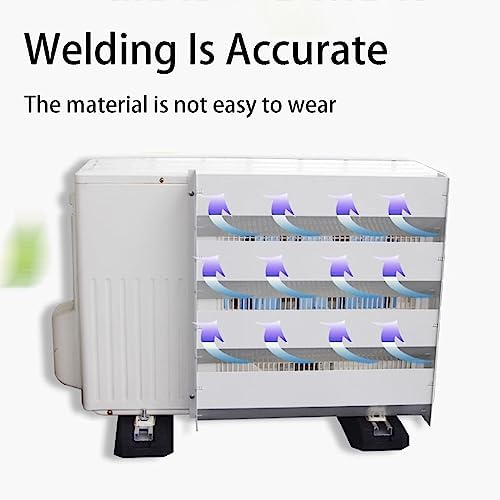 Air Conditioning External Unit Deflector,Air Outlet Baffle,Galvanized Steel Ac Vent Cover Weatherproof Air Conditioner Protection Fence Screen,Waterproof Dustproof Heat Pump Unit Cover