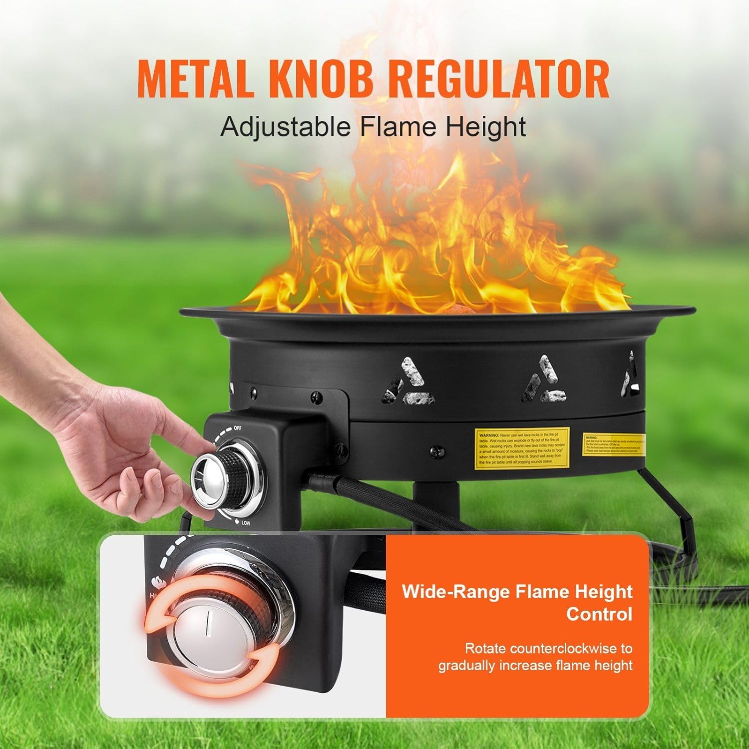 Propane Fire Pit 19' Outdoor Portable Gas Fire Pit for Heating 58000 BTU