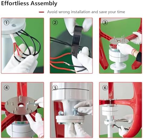12000W Wind Turbine Generator, 12V 24V 48V 110V 220V, 5-Blade Vertical Wind Generator, 3-Phase AC Permanent Magnet, Complete Wind Turbine Kit with Controller for Hybrid Wind Solar Systems, White