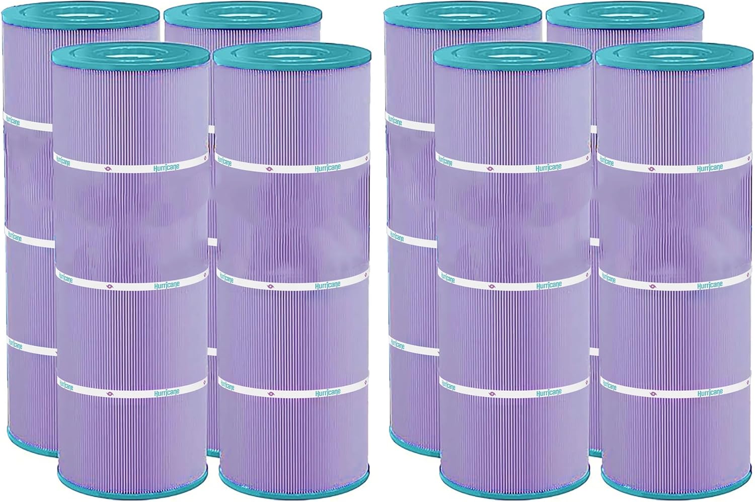 Hurricane Filter 8 Pack HF7483-04P Platinum Purple Pool Filter Cartridge - Replacement for PA81-4-M, Unicel C-7483, Filbur FC-1225, Hayward SwimClear C3030, 3025, 3020