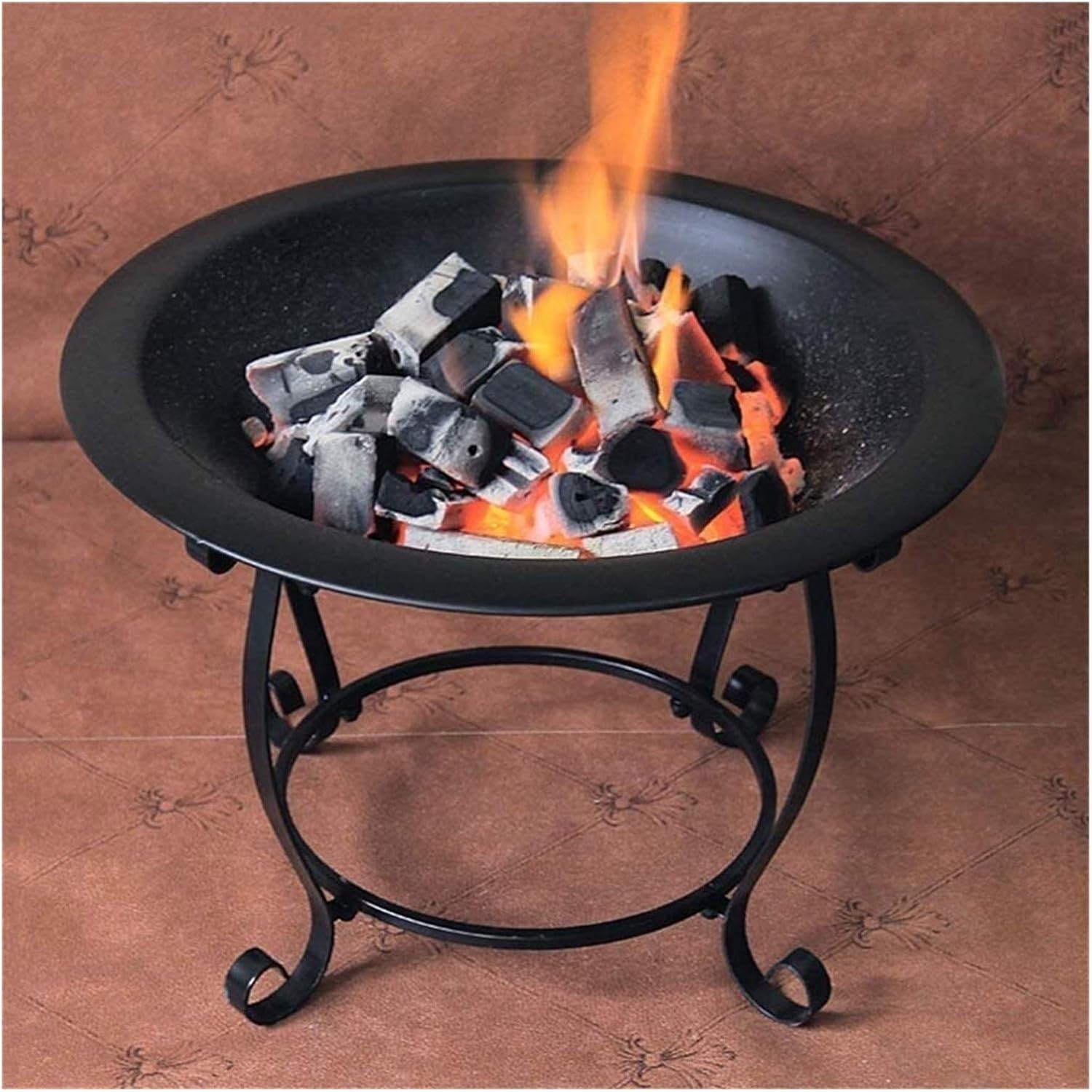 Fire Pits Outdoor Wood Burning Bowl Table and Storage Multifunctional Barbecue Rack
