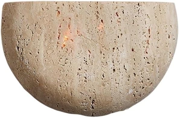 Wall Sconces Indoor Wall Light Fixtures Nordic Modern Marble Wall Sconce Vintage Stone Wall Lighting Fixture Half Moon Semi Circle Shade Light Bedside Wall Lamp for Bedroom Foyer Kitchen Porch Modern