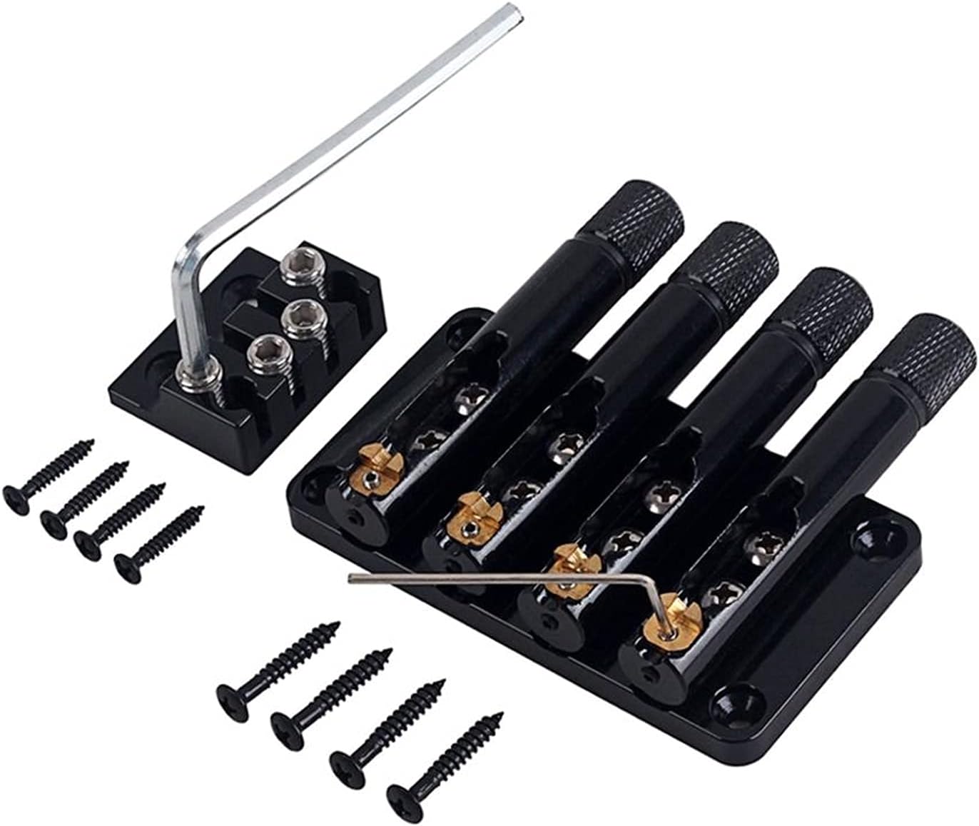 Four Strings Headless Bass Bridge for Bass Guitar Guitar Bridge System Set