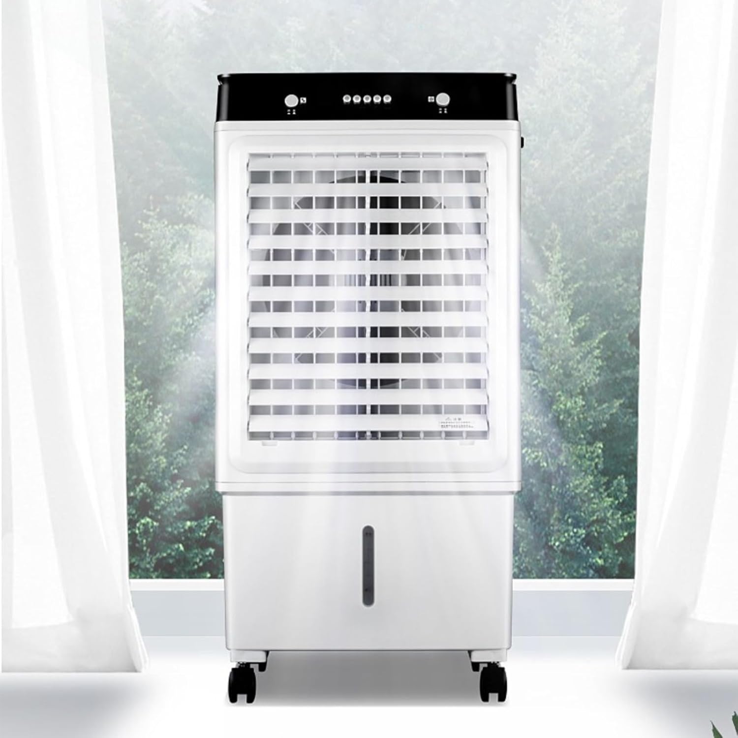 Evaporative Air Cooler, Personal Swamp Cooler with Large Water Tank and 3 Speeds, Fast Cooling Windowless Air Conditioner for Room