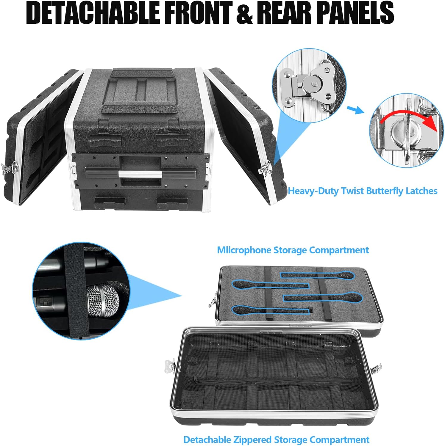 6U ABS Rack Case Shallow 17