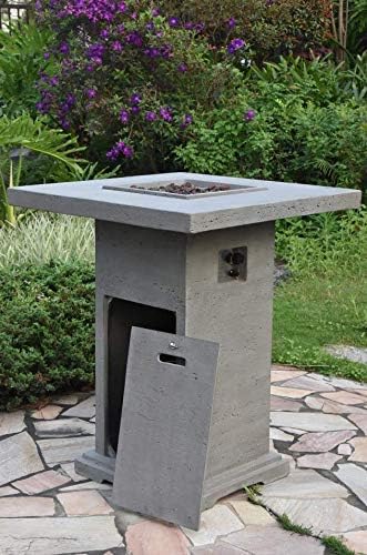 Elementi Fire Pit Outdoor Heating Bar Table H44” Montreal Bar OFG221 Propane Fire Table
