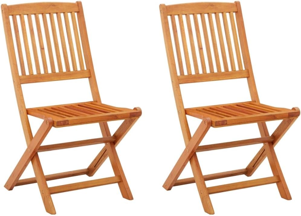 Folding Patio Chairs 2 pcs Solid Eucalyptus Wood,Eucalyptus Wood Folding Dining Chairs for Outdoor Garden Patio and Terrace Outdoor Furniture, Outdoor Chairs