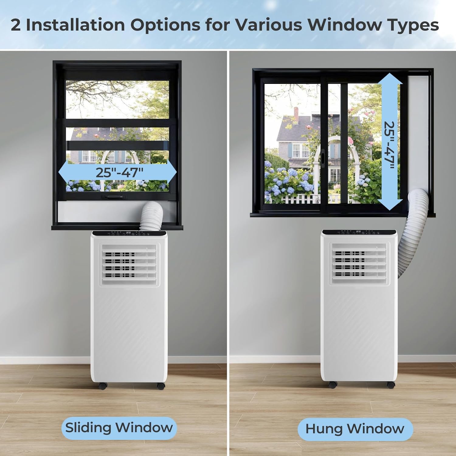 LDAILY 8000 BTU Portable Air Conditioner, 4-in-1 AC Unit with Cooling, Fan, Dehumidifier & Sleep Mode, 24H Timer, Remote Control, Window Kit for Bedrooms & Office up to 250 Sq.Ft. (8000BTU)