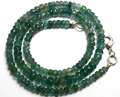 1 Strand Natural 17.5 Inches Stands AAAA Gems Quality 100% Natural Emerald Transparent Faceted Roundels Beads Necklace 4 to 6.5 MM