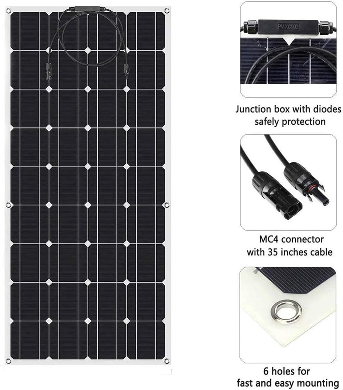 500W(520W) Solar Wind Power Kit: 120W Mono Flexible Solar Panel + 400W 12V Wind Turbine Generator + Accessories for RV, Boat, Cabin, Trailer, Roofs, Off Grid System, 12V Battery Charging
