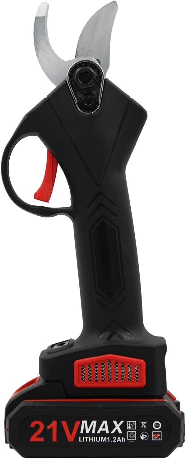 21V Portable Handheld Cordless Electric Pruning Shears with Carry Case Reable 1200mAh Lithium Battery & Powered Tree Branch Pruner Garden Clippers 30mm Cutting Diameter