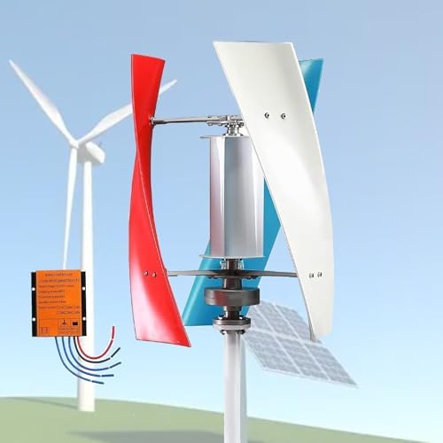 18000W Vertical Wind Turbine Generator for Boats & Mobile Homes, 12V/24V/48V Output with Smart Controller, 3-Blade Design, Auto Windward Adjustment, Colorful Efficiency
