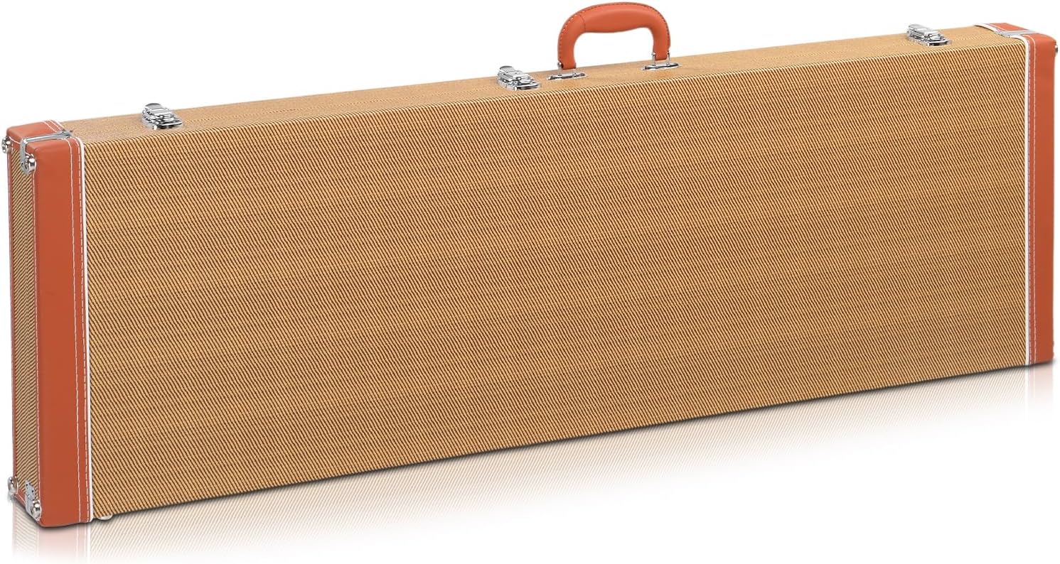 Ktaxon Electric Bass Guitar Hard Case, Wooden Hard-Shell Protective 46