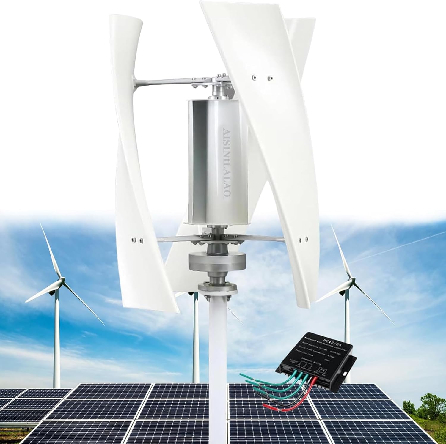 12000W Wind Turbines Wind Turbine Generator 12V/24V/48V/220V Vertical Three-Phase Magnetic Levitation Generator W/Controller for Boats, Terraces, Cabins