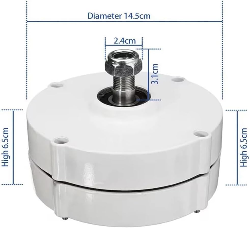 6000W Low Speed 500RPM Wind Turbine Generator 4KW 5KW 6KW 12V 24V 48V 3 Phase Wind Turbine Generator for Wind Turbine DIY Low Starting Speed for Home(with Base,48V_6000W)