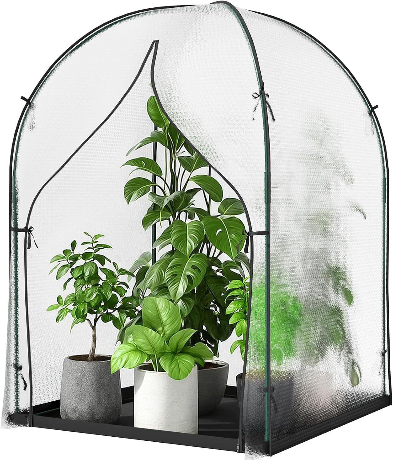 Portable Greenhouse for Outdoors, Green House Tent with Durable Bubble Film Cover and Zippered Door,Walk-in Mini Green House with Removable Mat for Indoor Outside Protecting Plant,47x47x71 Inch