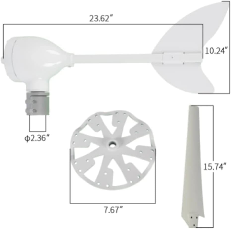 8000W Wind Turbine Generator W/Charge Controller Kit 12/24V 8 Blades for Home Garden Use Low Noise
