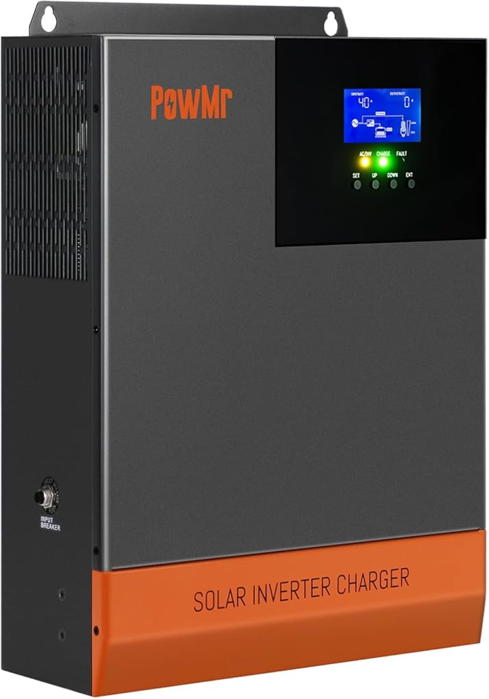 PowMr 5600W Solar Inverter, Off Grid Charger 48V Pure Sine Wave Hybrid Inverter 220V with 80A MPPT Charger, 48 Volt Lead Acid/Lithium Support Parallel 6 Solar Inverter