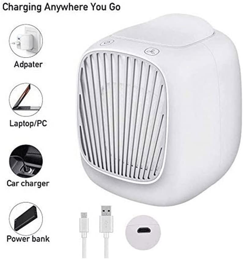 Portable Air Conditioner, Personal Mini Air Conditioner Fan, Quiet Desktop Cooler Humidifier for Room/Office/Camping
