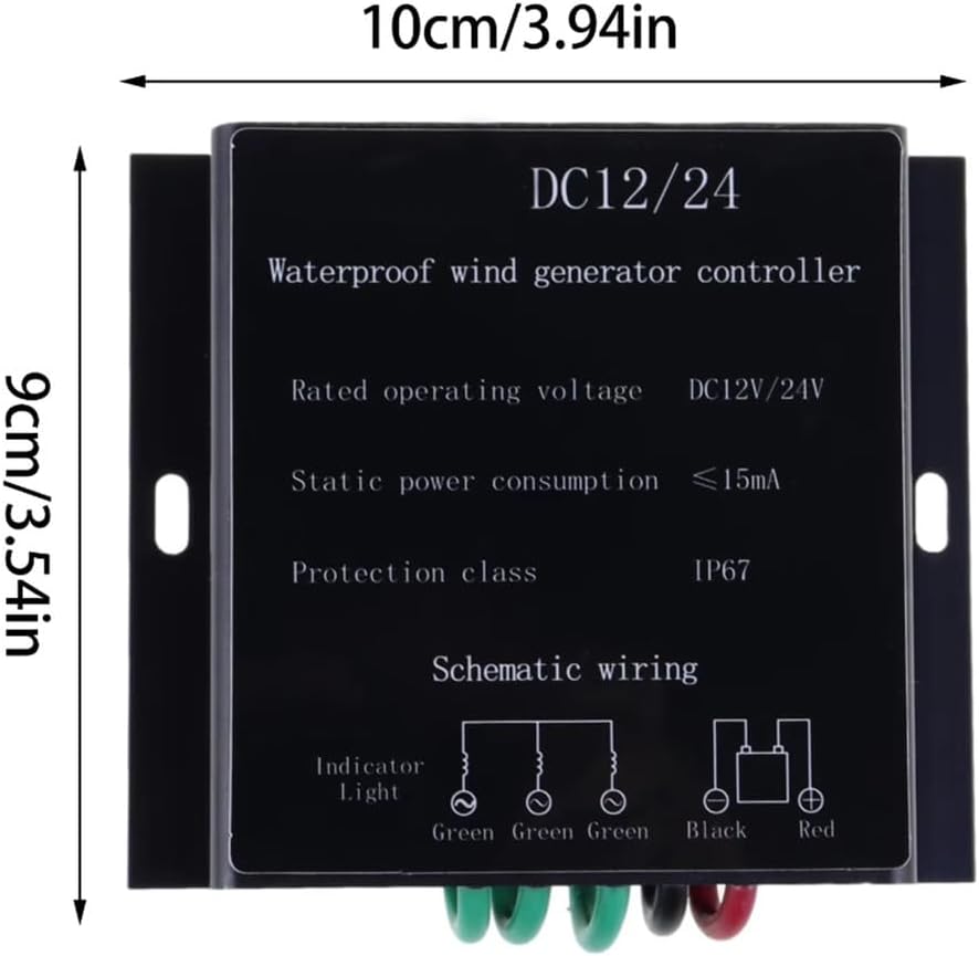 24V, 2000W Wind Solar Hybrid Controller, Wind Turbine Generator Controller Battery Charge Regulator,12V 24V 48V 220V for Wind Turbines Home Use