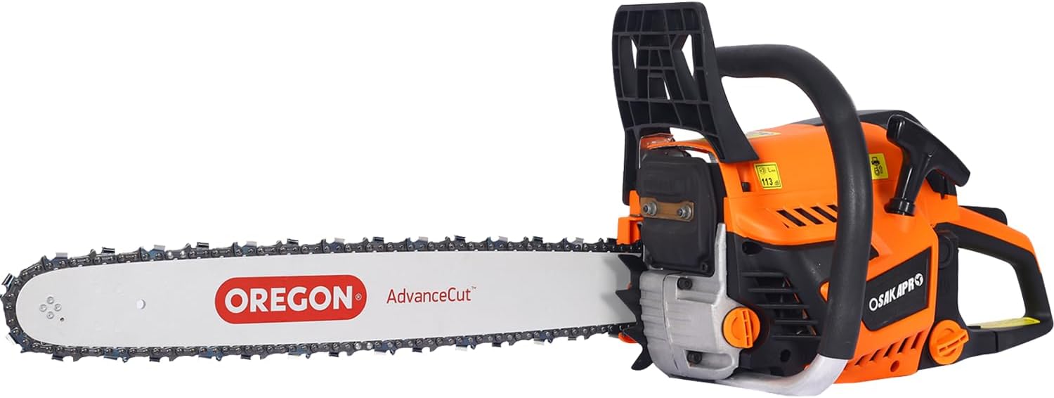 58cc Gas Chainsaw 20 Inch, Gas Powered Chainsaws 2-Cycle, 3.2HP Handheld Cordless Petrol Chain Saws For Wood Cutting, Tree Trimming and Land Clearing
