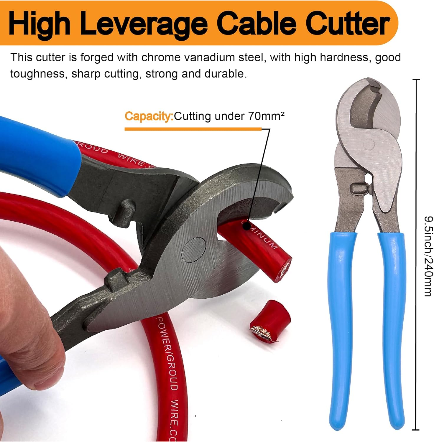 4 Gauge Wire (50FT Black+50FT Red) Copper Clad Aluminum CCA,20PCS Lugs Terminal Connectors,20PCS 3:1 Heat Shrink Tube and a 10 Inch Heavy Duty Cable Cutter