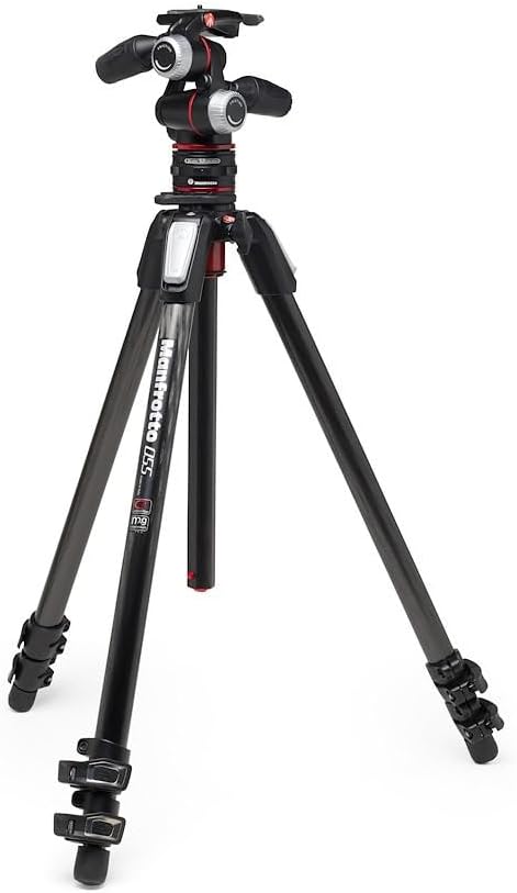 Manfrotto Kit 3-Section Tripod, Camera Tripod with 3-Way Head in Aluminium with Move Quick Release System, Professional Photography Accessories Kit, Tripod Camera with 3way-Head