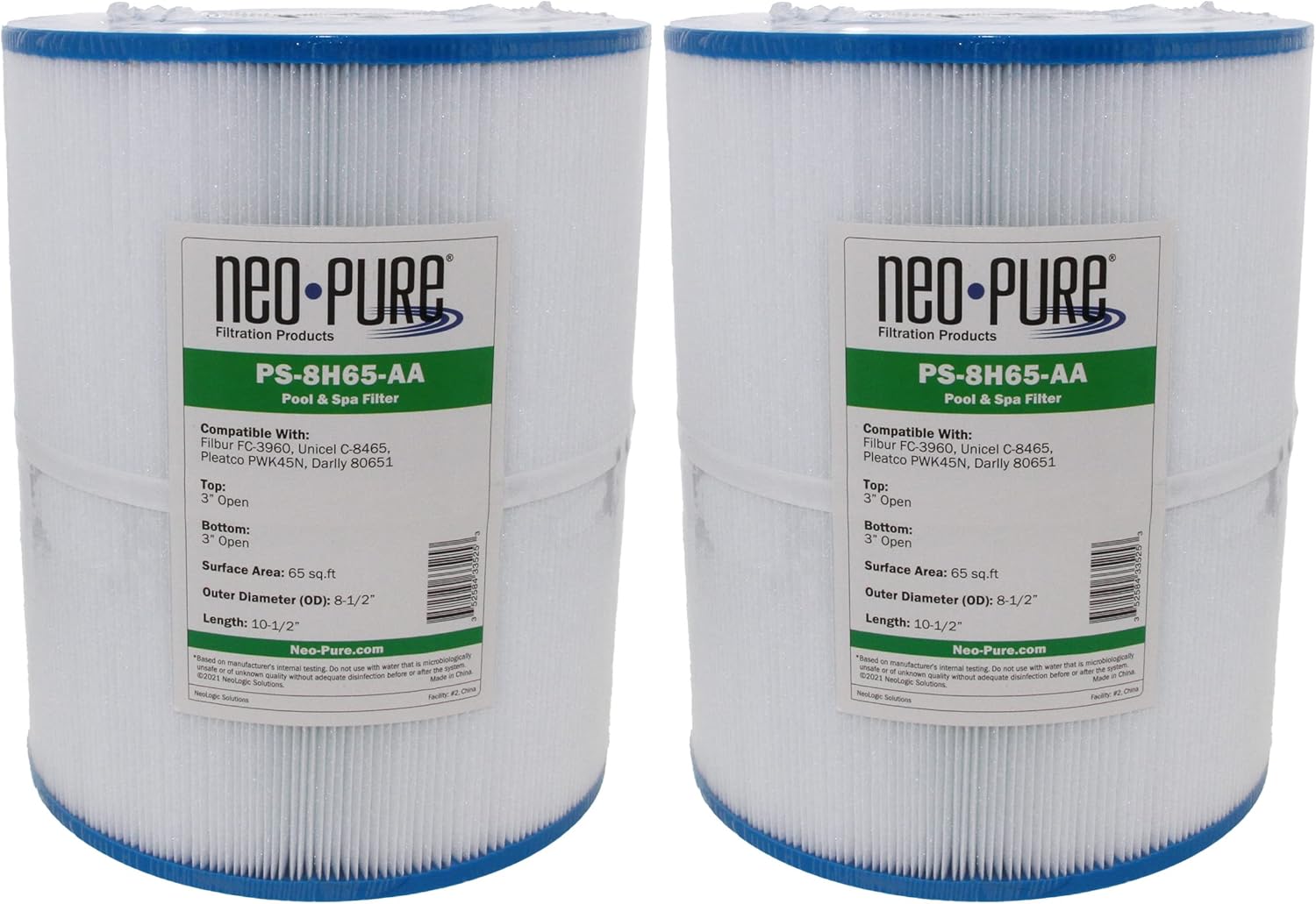 Neo-Pure PS-8H65-AA Pool and Spa Filter 8-1/2