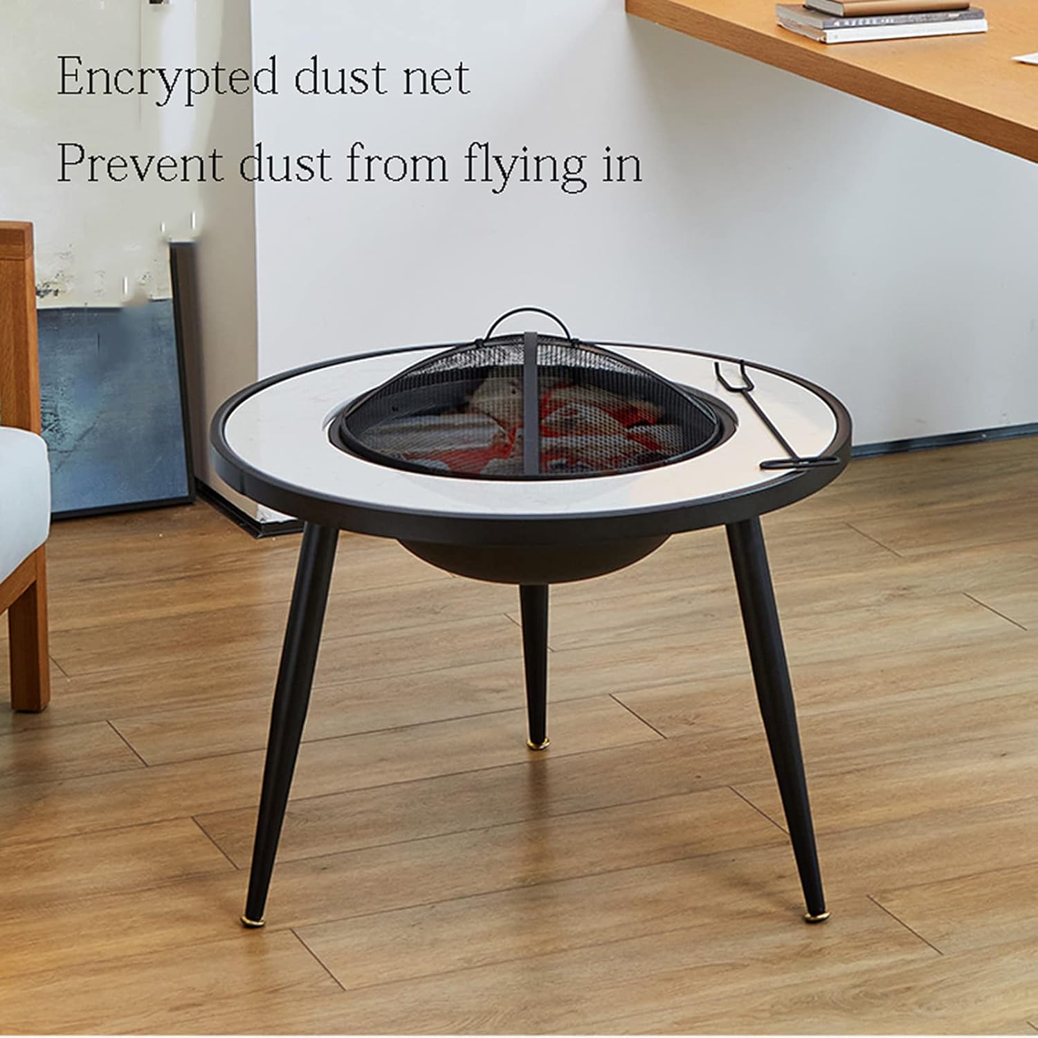 Backyard Patio Garden Fireplace Wood Burning Fire Pit BBQ Grill Firepit Bowl Outdoor Fire Pits Garden with Grill Grate 2 in 1 Fireplace for Bonfire for Camping