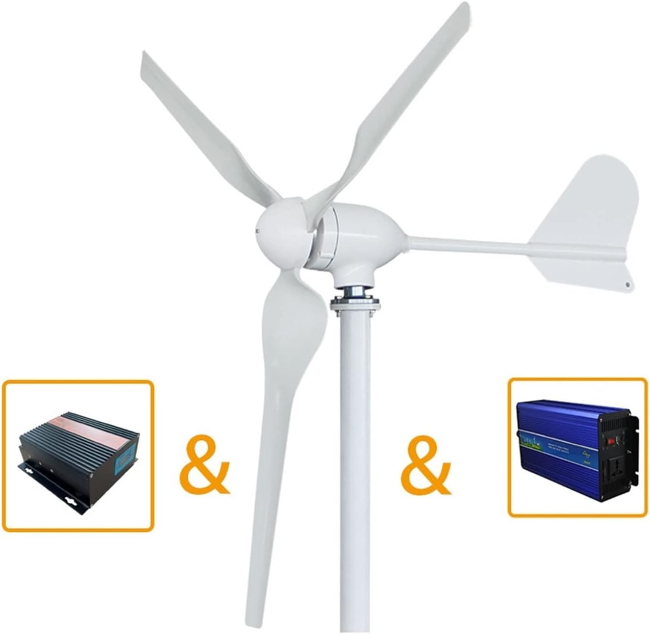 Wind Turbine Wind Turbine Generator Low Wind Speed 2000W Horizontal Wind Turbine Generator 12V 24V 48V Windmill with MPPT Charger Controller (Color : MPPT Controller, Size : 3_24V_1500W)