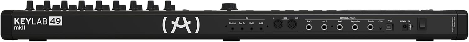 Arturia KeyLab 49 MkII MIDI Keyboard Controller - Black Bundle with Headphones, Sustain Pedal, and Austin Bazaar Polishing Cloth