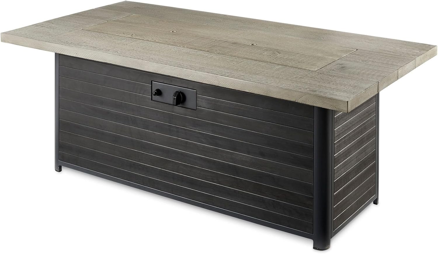 The Outdoor GreatRoom Company Cedar Ridge Linear Gas Fire Pit Table CR-1242-K with Glass Wind Guard 1242 (61