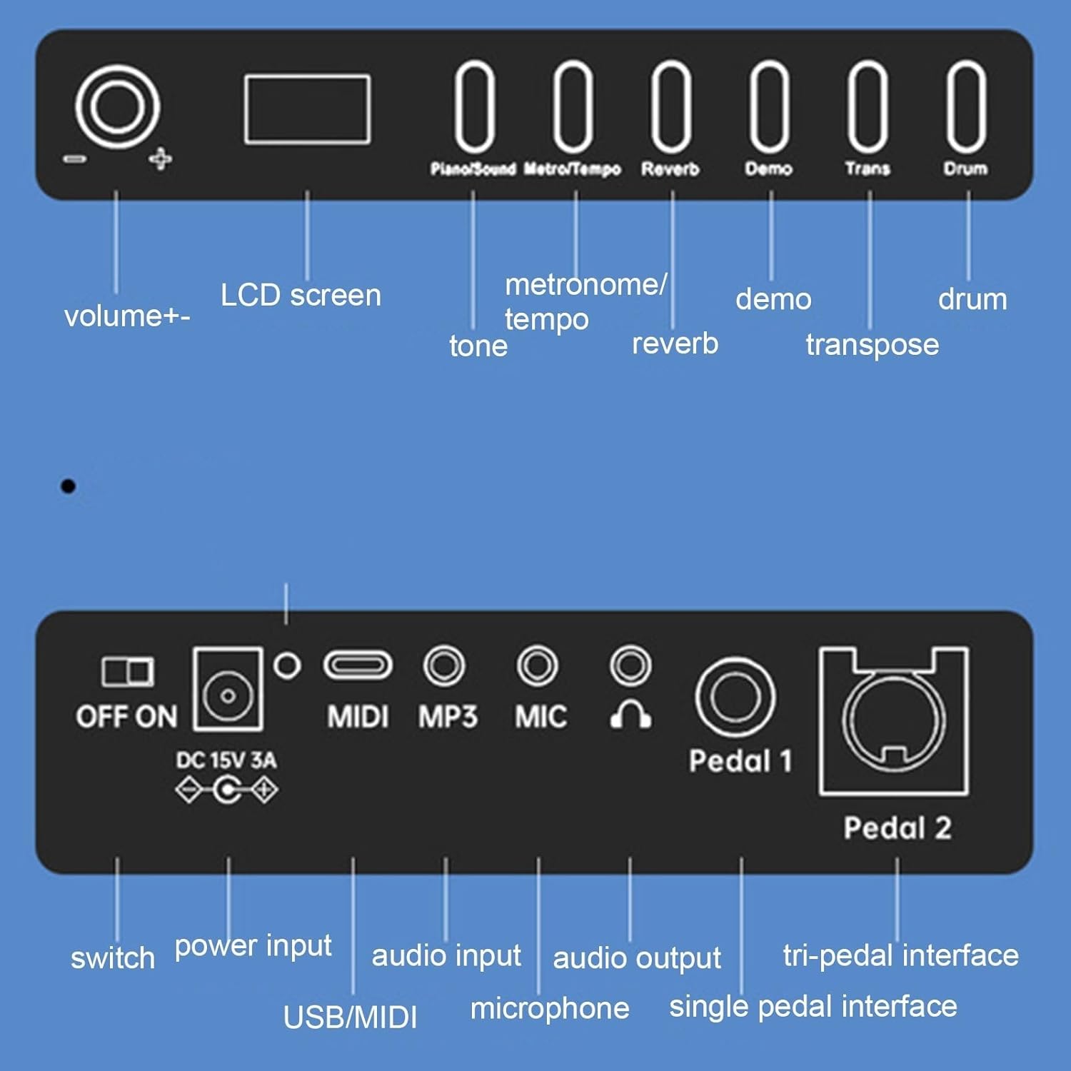 88 Keyboard Rechargeable Keyboard With Bluetooth MIDI Foldable Digital Piano Portable Full Size Touch-Sensitive Electric Piano Built-in Dual Speakers For Beginners