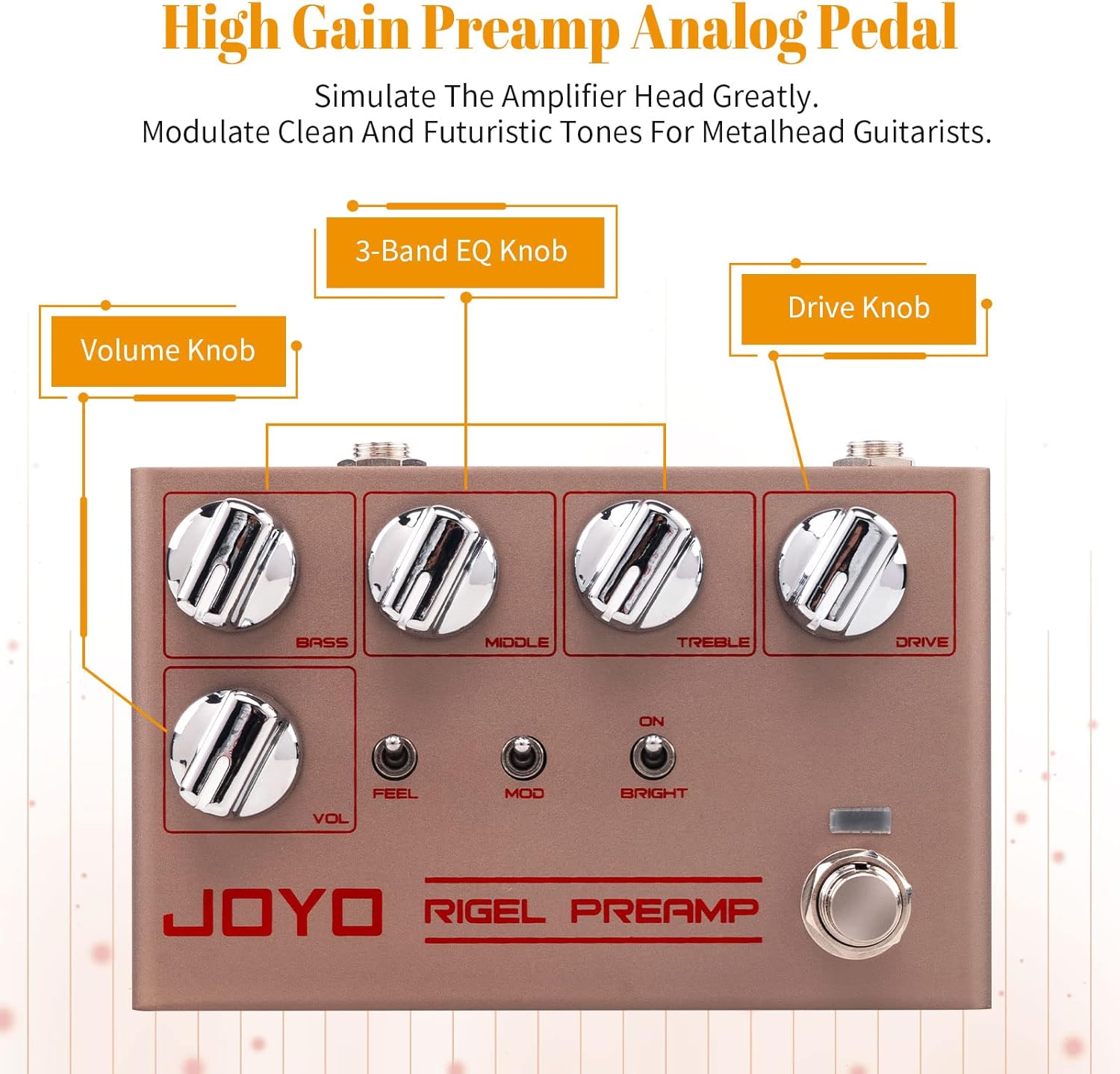 JOYO R-23 Noise Gate Pedal and R-24 High Gain Overdrive Amp Simulation Guitar Pedals