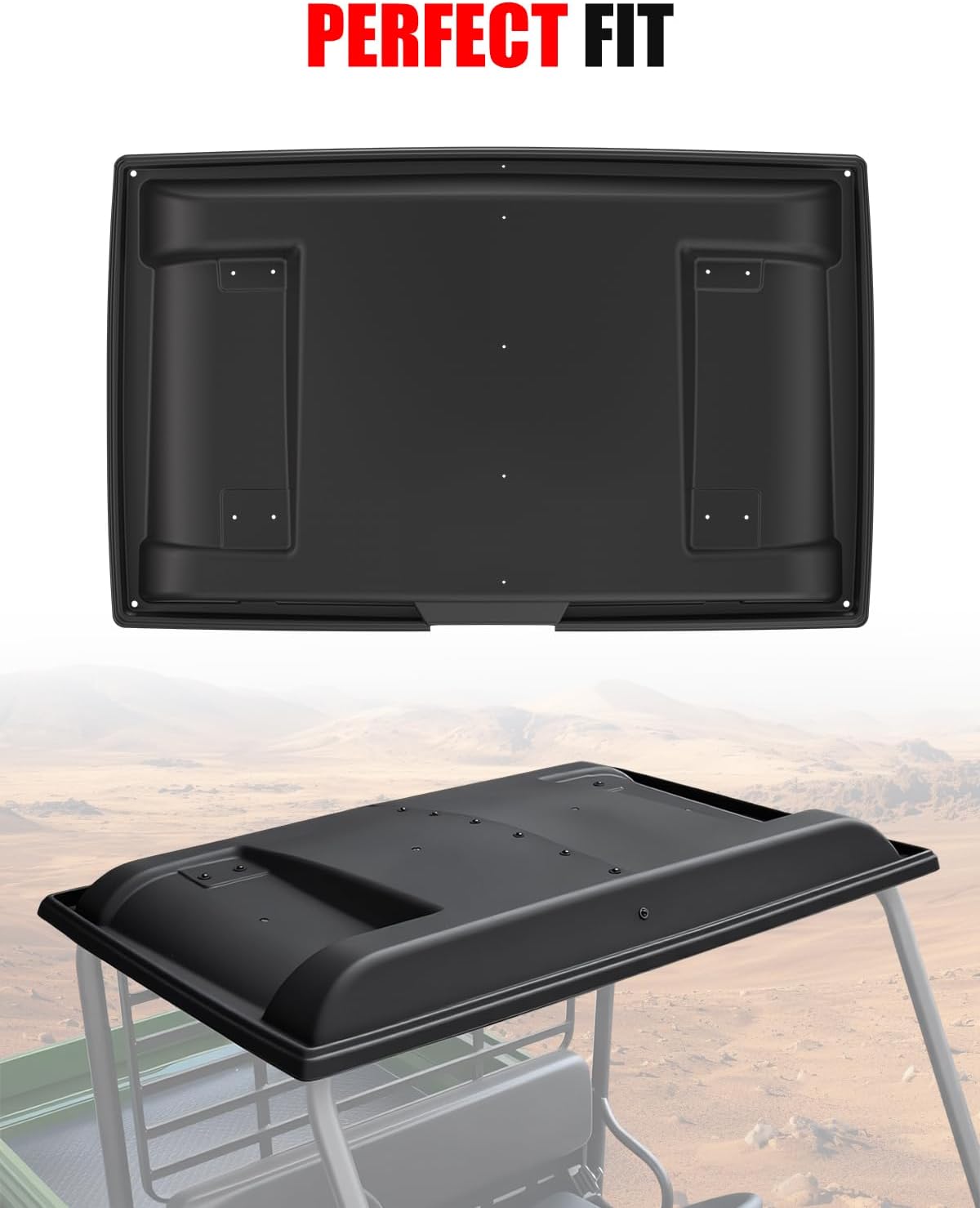 Hard Roof Top for Kawasaki Mule 4010, 2-Piece Combined Sport Roof Top Sun Visor Cover for Kawasaki Mule 4000 4010 3000 3010 3020 2520 2510 2500 1990-2025 Accessories, Replace #KAF30-030A