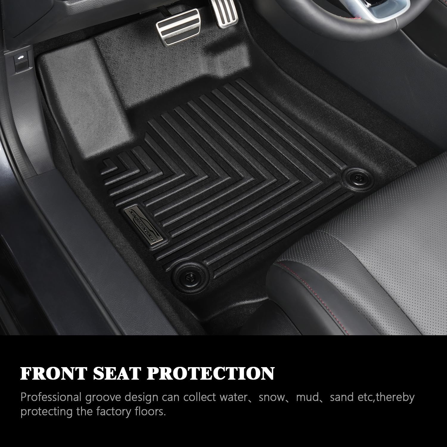 Floor Mats & Cargo Liner for 2026 Cadillac Vistiq 6 Seats Bucket Seats,TPE All Weather Protection Slush Floor Liner for Vistiq Accessories(Trunk Mat+Backrest Mat+Floor Mat)