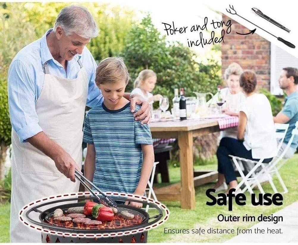 BBQ Grill Outdoor Fire Pit Fire Pits Outdoor Wood Burning Outdoor Fire Pits Metal Garden Fire Pit Basket Heater Log Wood Charcoal Burner Brazier Indoor and Outdoor Grill Stove with Cove