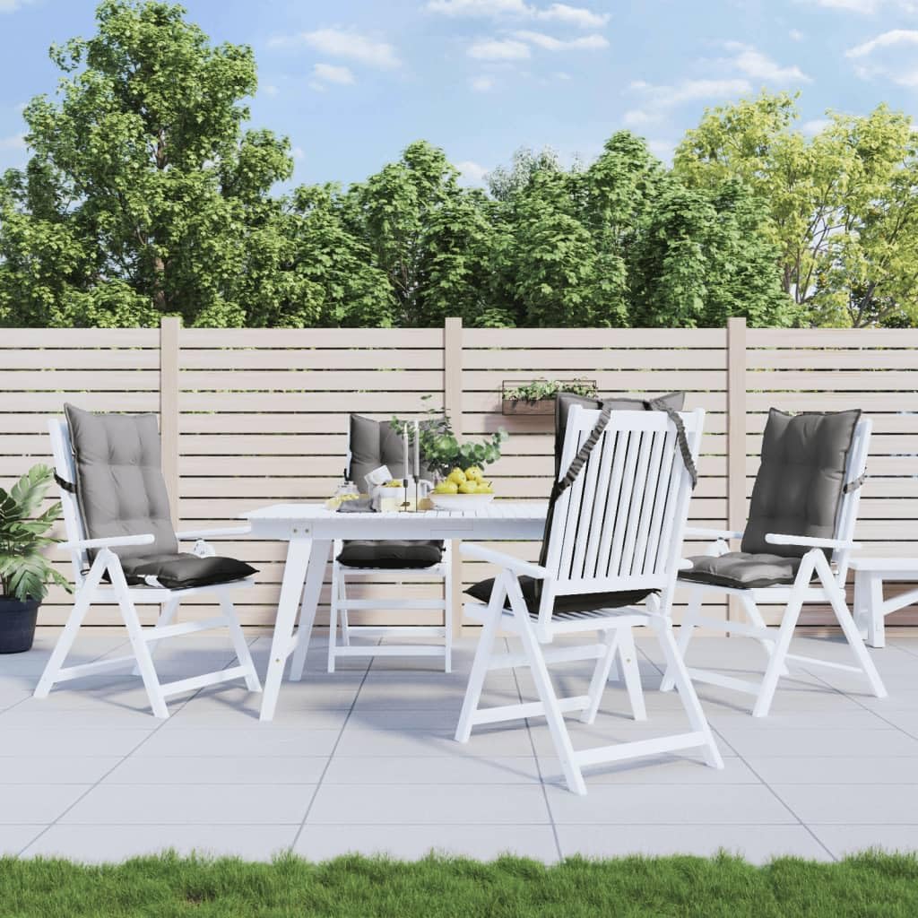 Highback Chair Cushions 4 pcs Gray Oxford Fabric,Water-Resistant High Back Chair Cushion Cover Durable Patio Furniture Cushion for Outdoor Pack of 4 Patio Furniture Accessories, Cushions