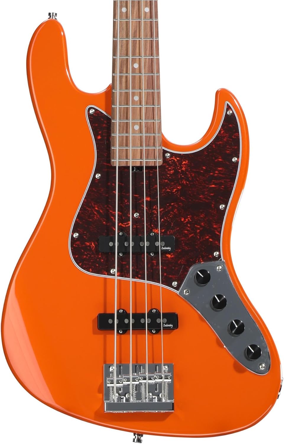 Sadowsky MetroExpress Vintage JJ Bass Guitar - Solid Candy Apple Orange Metallic, Morado Fingerboard