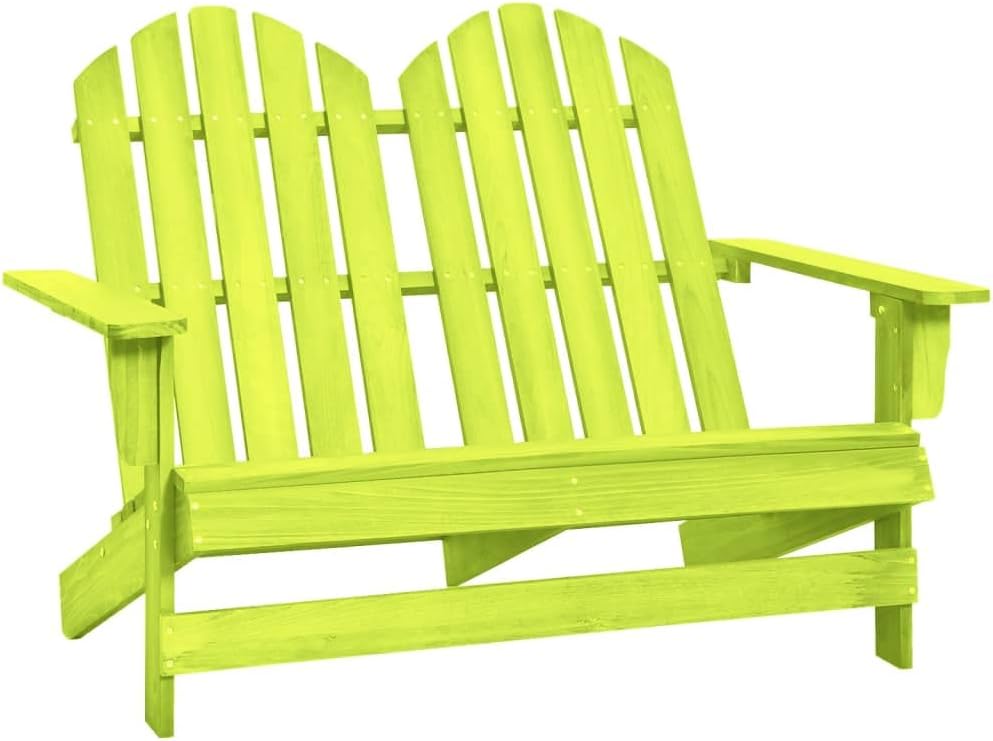 2-Seater Patio Adirondack Chair Solid Wood Fir Green,Spacious and Sturdy Adirondack Chair for Outdoor Comfort and Relaxation Outdoor Furniture, Outdoor Chairs